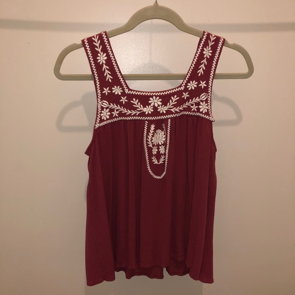 Altar’d State Red And White Tank Top - Picture 1 of 3
